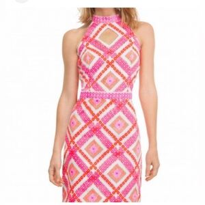 Gretchen Scott Diamond Print Halter Dress